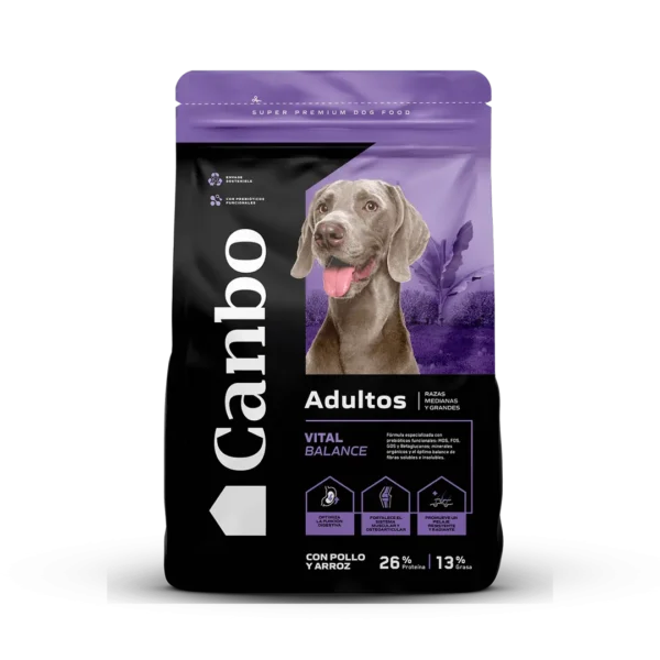 Alimento Perro Adulto Canbo Pollo Arroz Raza Mediana y Grande - 15KG