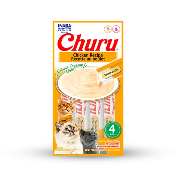 Snack Humedo Gato Churu Pollo 14gr - 4 Tubos
