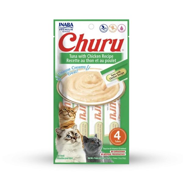 Snack Humedo Gato Churu Tuna/Pollo 14gr - 4 Tubos