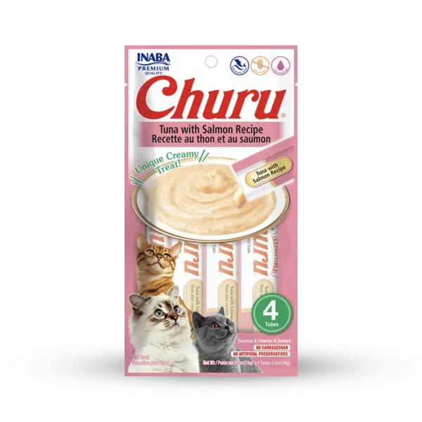 Snack Humedo Gato Churu Tuna/Salmon 14gr - 4 Tubos