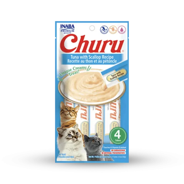 Snack Humedo Gato Churu Tuna/Scallop 14gr - 4 Tubos