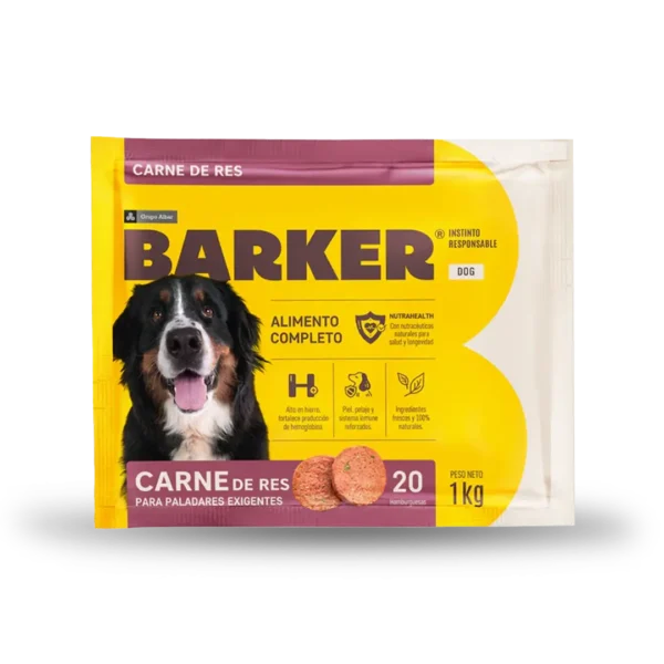 Snack Perro Hamburguesa Res Barker 1KG - 20 Unidades