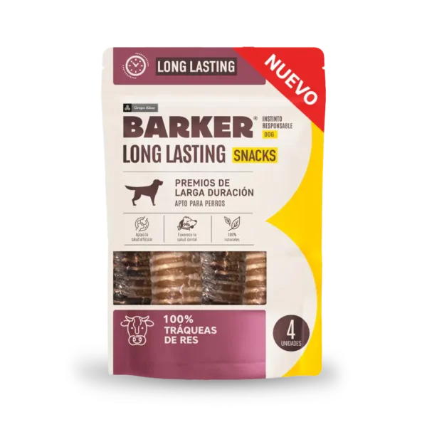 Snack Perro Long Lasting Traqueas de Res Barker