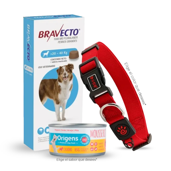 Bravecto Perro 1000MG + Collar Doco + Mousse Origens 85gr