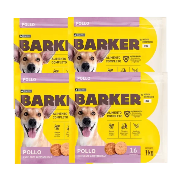 Snack Perro Hamburguesa Pollo Barker 1KG - Pack x4
