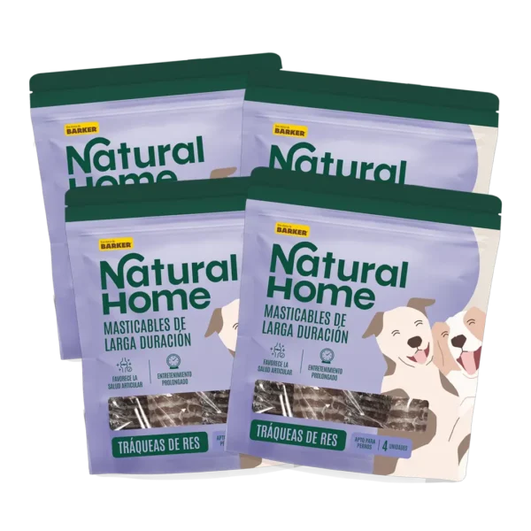 Snack Masticable Perro Patas de Traqueas de Res Natural Home PACK X4