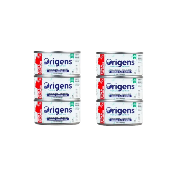 Alimento Humedo Gato Filete de Atun Con Calamar Origens - 85gr PACK x6