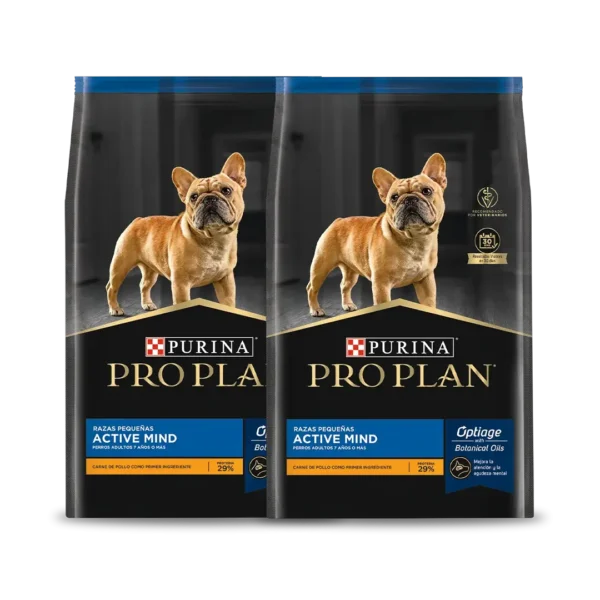 Alimento Perro Adulto Mayor Active Mind Raza Pequeña ProPlan - 3KG PACK x2