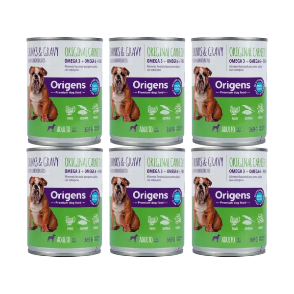 Alimento Humedo Perro Adulto Res/Pavo Piel Sobrepeso - 369gr PACK x6