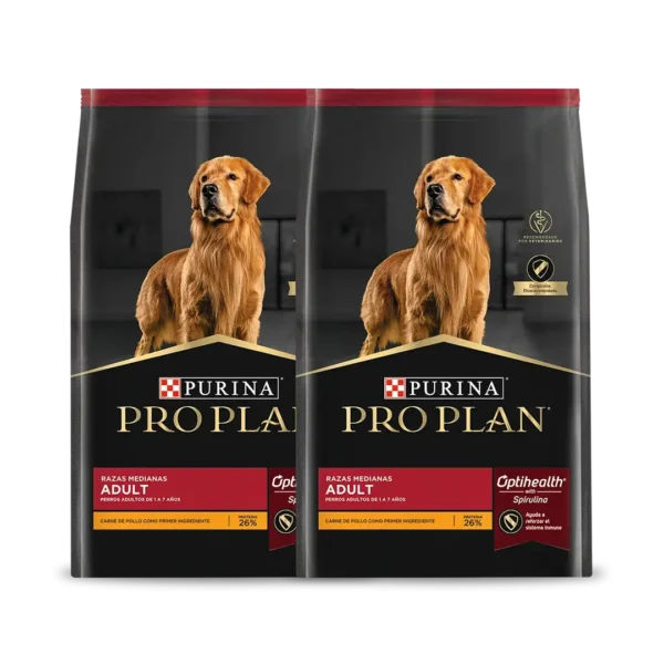 Alimento Perro Adulto Razas Mediana Pollo ProPlan - 15KG PACK x2