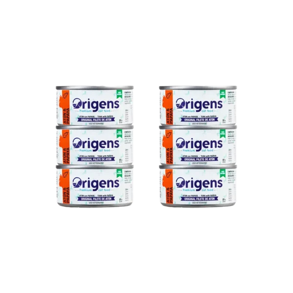 Alimento Humedo Gato Filete de Atun Con Papaya Origens - 85gr PACK x6