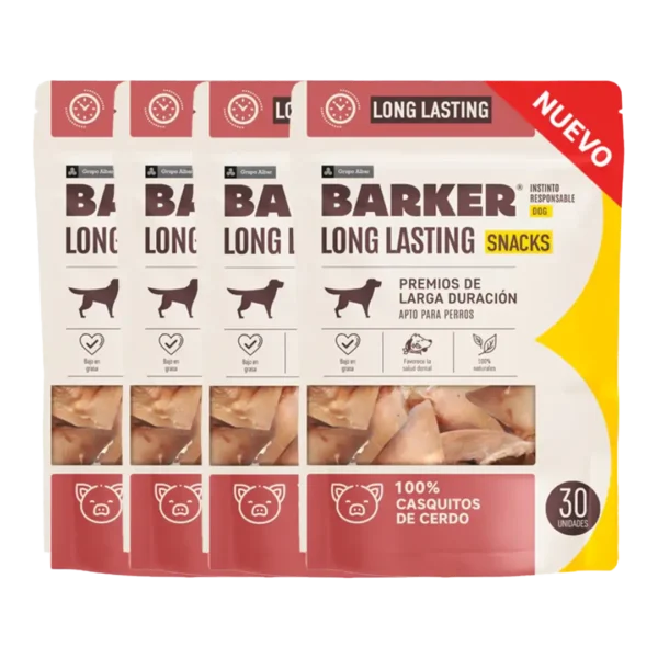 Snack Perro Long Lasting Casquitos de Cerdo Barker x4
