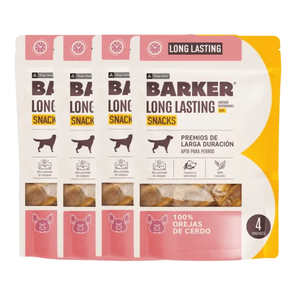 Snack Perro Long Lasting Orejas de Cerdo Barker x4