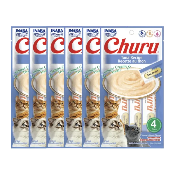 Snack Humedo Gato Churu Tuna 14gr - 4 Tubos PACK x6