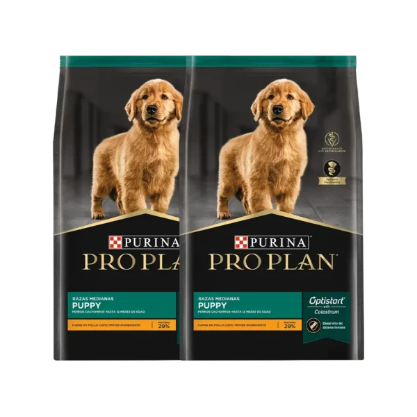 Alimento Perro Cachorro Razas Mediana Pollo ProPlan - 3KG PACK x2