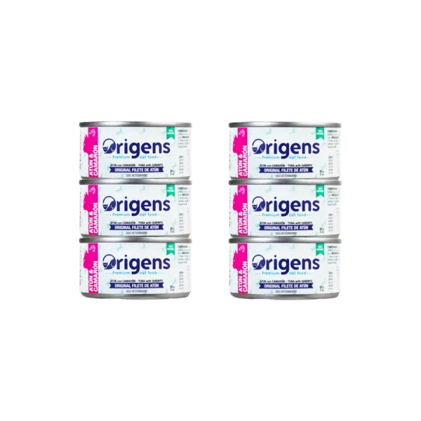 Alimento Humedo Gato Filete de Atun Con Camaron Origens - 85gr PACK x6