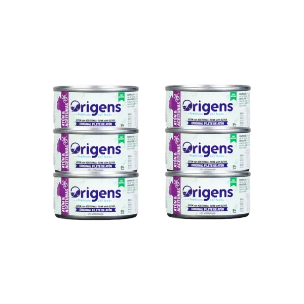 Alimento Humedo Gato Filete de Atun Con Aceituna Origens - 85gr PACK x6