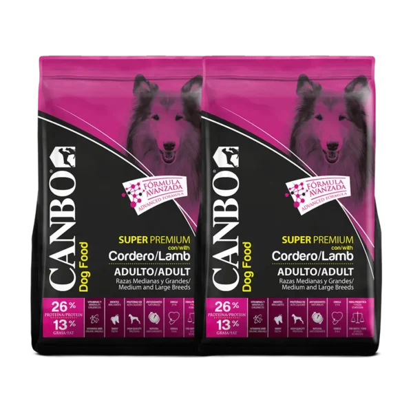 Alimento Perro Adulto Canbo Cordero Raza Mediana y Grande - 15KG PACK x2