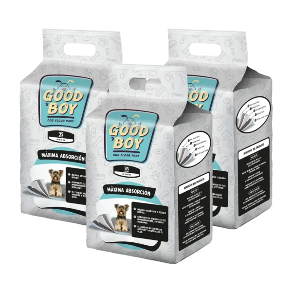 Paños Entrenamiento Carbon Perro GoodBoy - 35 Unidades PACK X3